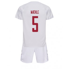Danmark Joakim Maehle #5 Bortaställ Barn VM 2022 Kortärmad (+ Korta byxor)